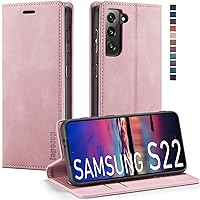 Vista 31 de Funda tipo cartera para Samsung Galaxy S22 5G con tarjetero y función atril, bloqueo magnético RFID, funda de piel con tapa para Galaxy S22 5G