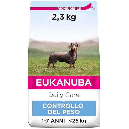Immagine del prodotto Eukanuba Daily Care Alimento Secco con Pollo Fresco per il Controllo del Peso nei Cani Adulti di Taglia Piccola e Media, 2,3 kg