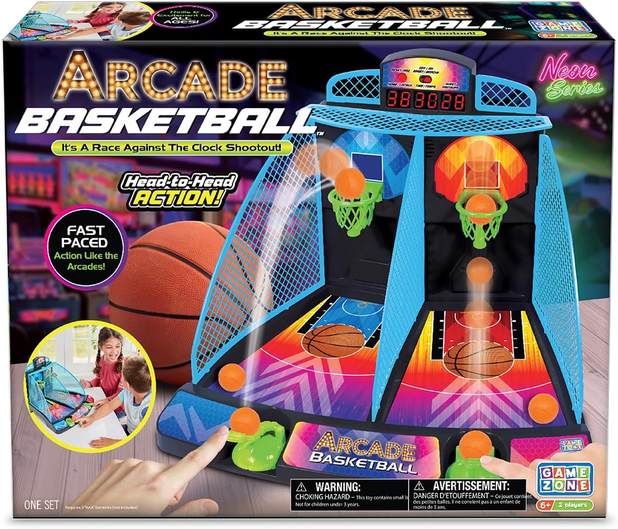 Arcade Basketball - Fast-paced and Interactive Tabletop Multiplayer Game for Ages 6+ - Combines Skill & Hand-Eye Coordination - Perfect for Both Indoor and Outdoor Use