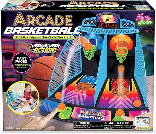 Game Zone Arcade Basketball - Fast-paced and Interactive Tabletop Multiplayer Game for Ages 6+ - Combines Skill & Hand-Eye Coordination - Perfect for Both Indoor and Outdoor Use