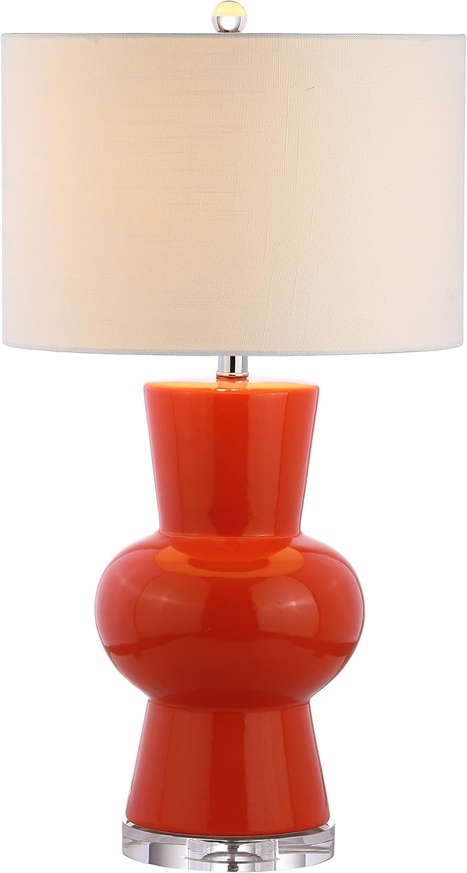 JONATHAN Y JONATHAN Y JYL4027C Julia 28.5" Ceramic LED Table Lamp Traditional Transitional Bedside Desk Nightstand Lamp for Bedroom Living Room Office College Bookcase LED Bulb Included, Coral