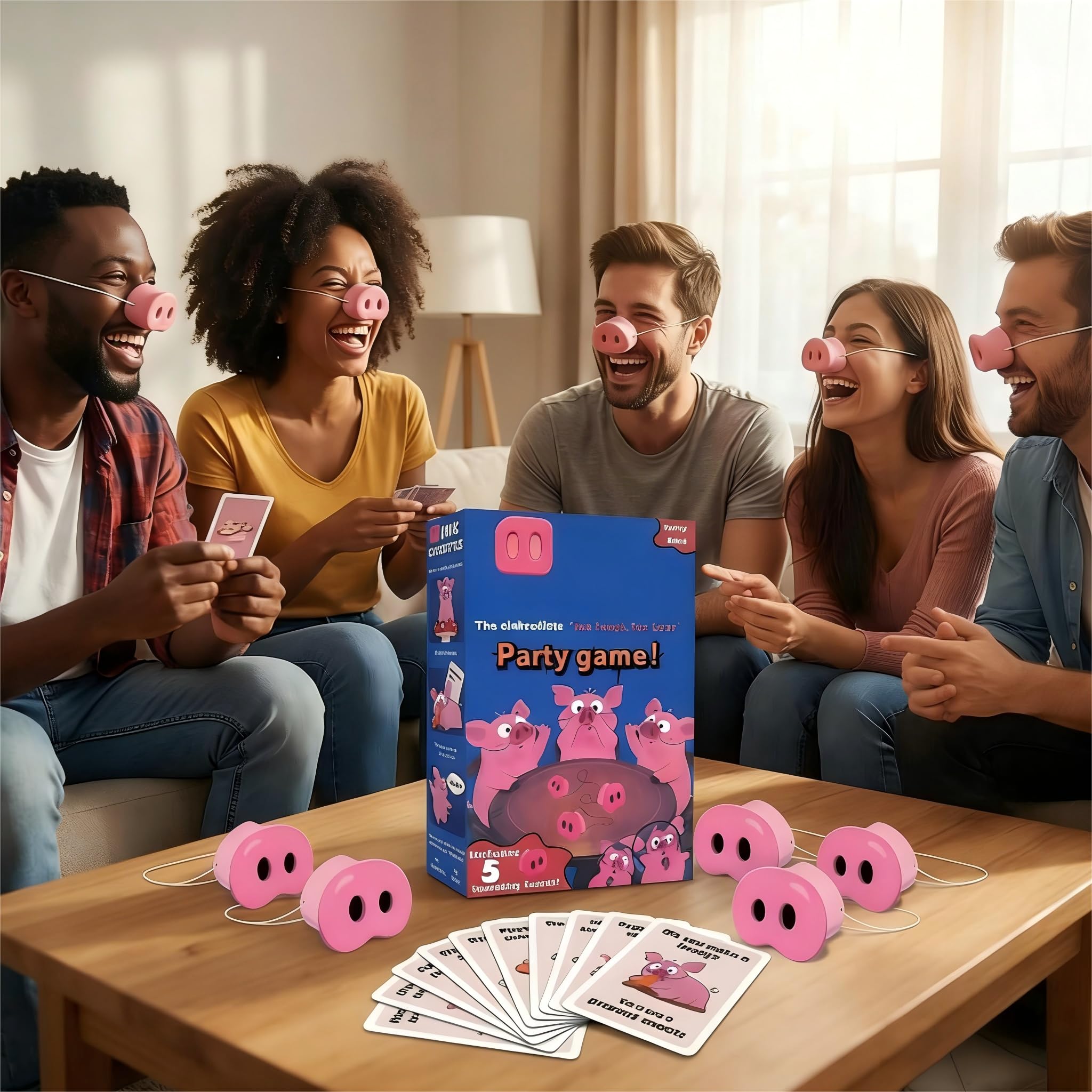 Diversión Cómica con Narices de Cerdo - El Increíble Juego de Risa y Perdida en Fiestas, Divertidos Juegos de Puzles con Nariz de Cerdo, Juegos Hilarantes para Familias, Adolescentes y Adultos