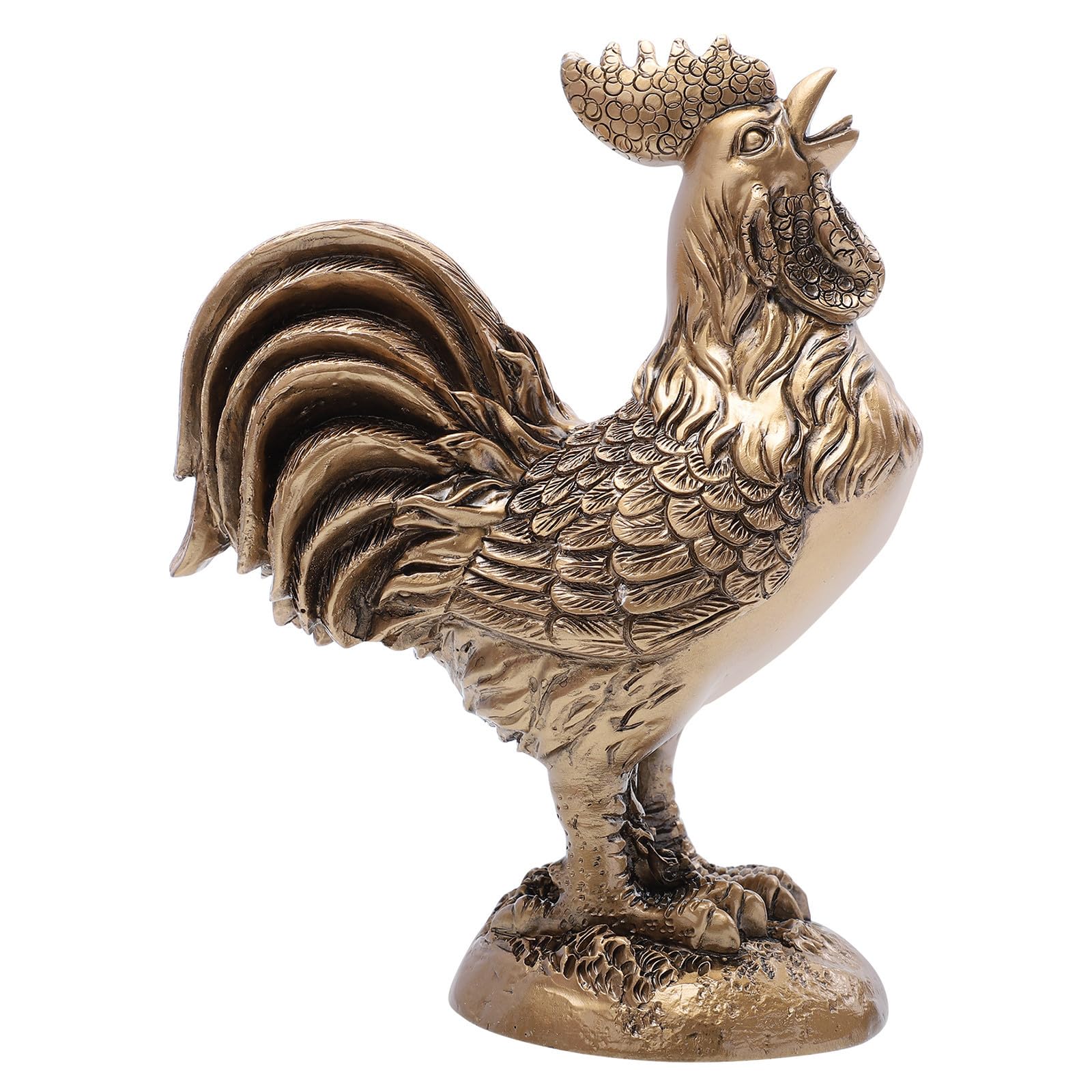 Ornement de coq doré au design réaliste et finitions prestigieuses pour salon