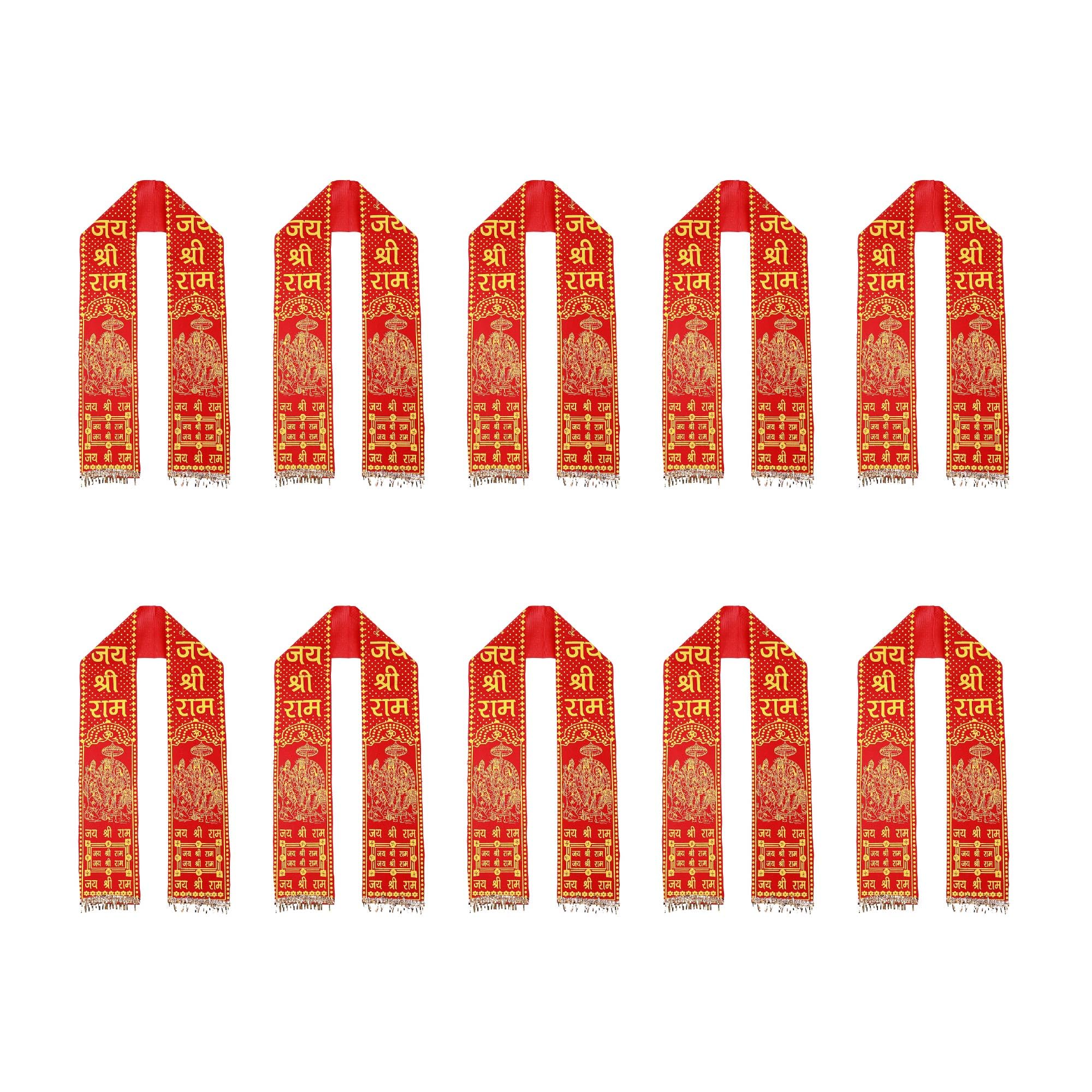 Jai Shri Ram Printrd Scarf, Dupatta, Khes, Shawl, Patka, Stole For Pooja/Temple And Special Shri Ram Jayanti Festival Unisex Use It, [Red, Size, Width 4.5 Inch And Length 50 Inch]-image-4