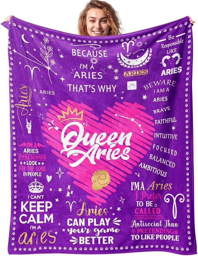 Aries Gifts: Aries Birthday Gifts - Zodiac Throw Blankets 50