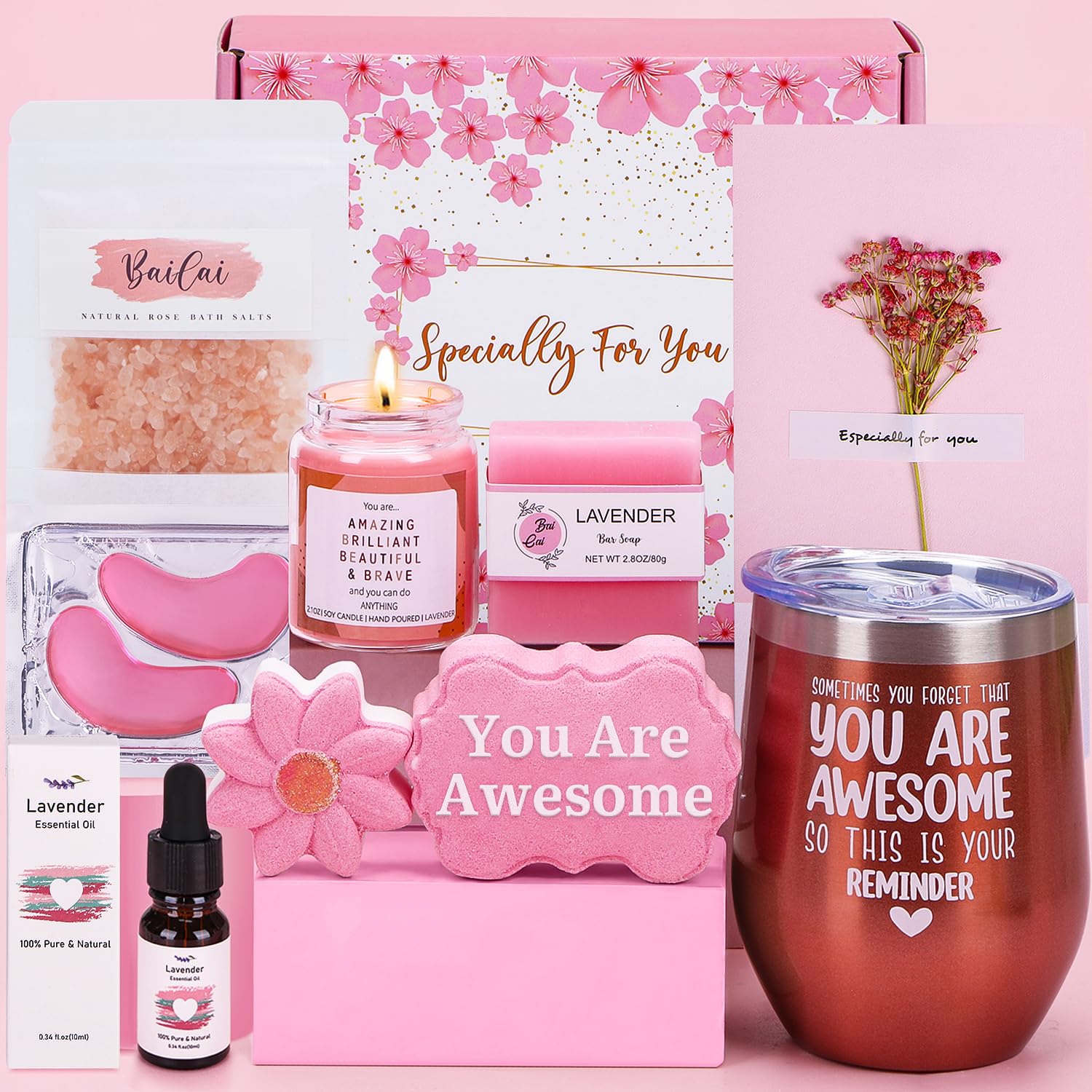 Pamper Gifts for Women Birthday, Unique Self Care package for Her Pamper Hampers Kit for Women, Relaxation Spa Gifts Set Wellbeing Get Well Soon Gift Ideas for Best Friend, Sister, Auntie, Mum, Wife