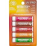 Mineral SPF 30 Vegan Lip Balm by Naturistick | Broad Spectrum UVA/UVB Protection with Zinc Oxide | 100% Natural, Coral-Friendly | 5-Pack Assorted (Raspberry, Coconut, Cherry, Citrus, Spearmint)