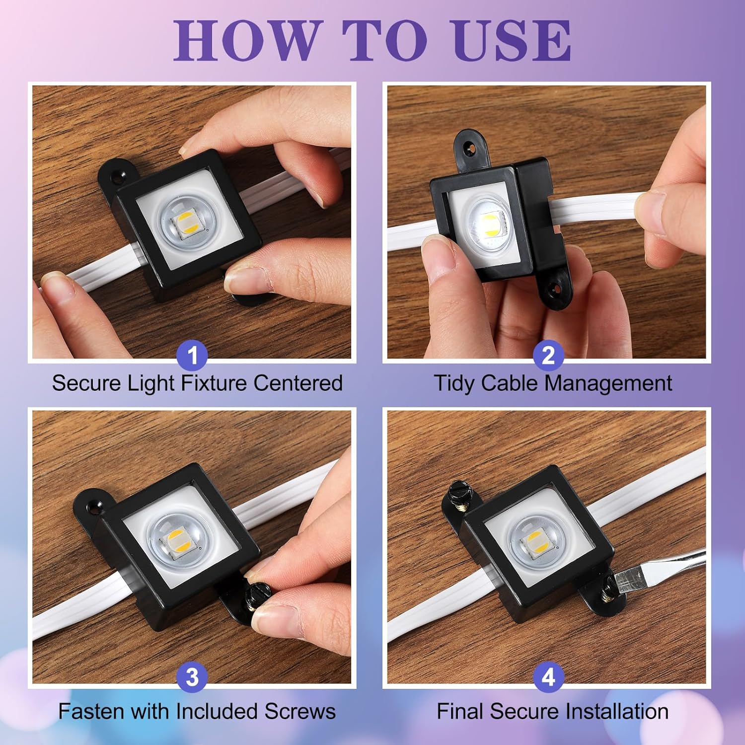 120 Light Clips for Govee H705 H805 with 240 Screws Mounting Clips Compatible with Govee Permanent Outdoor Lights Extension (Black)