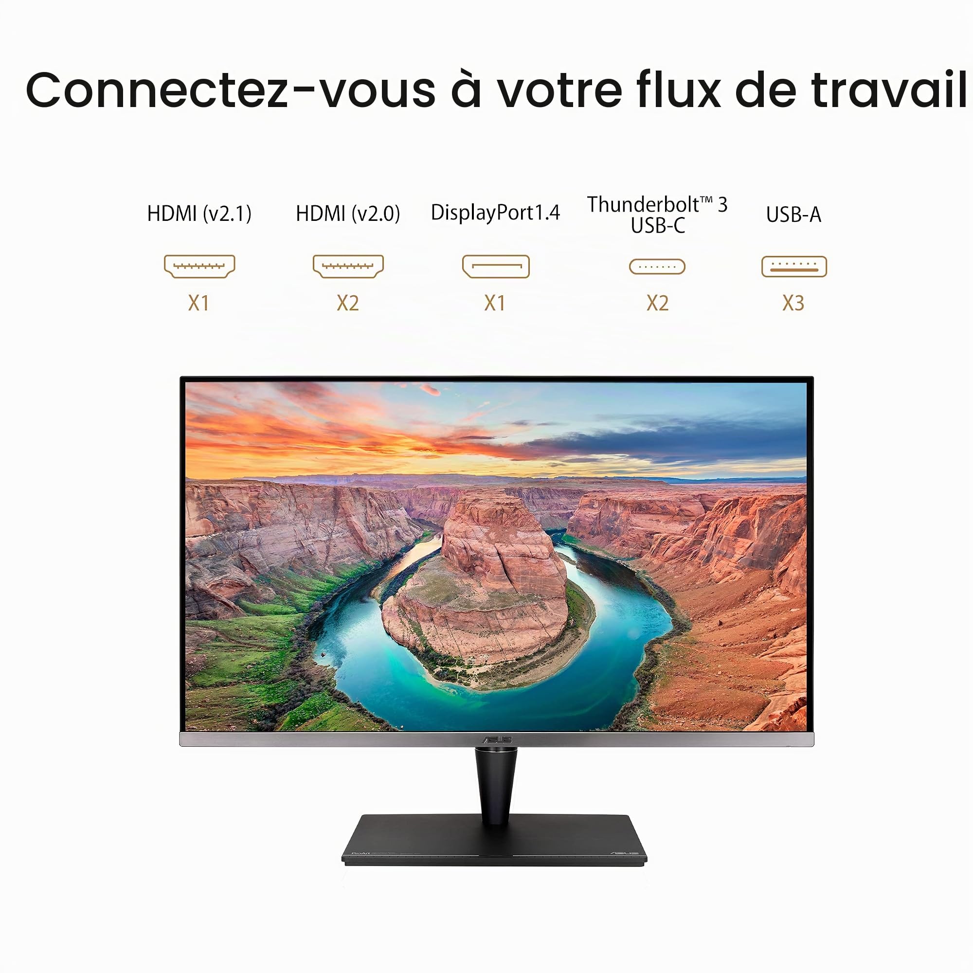 ASUS ProArt PA32UCG-K - Ecran PC 32'' 4K IPS MiniLED - 3840x2160-120Hz - 1600cd/m² - Display Port, 3X HDMI, 2xUSB-C Thunderbolt & 3X USB-A - △E< 1 - HDR 10 - X-Rite i1 DisplayPro - Garantie 5 Ans