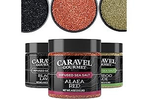 Hawaiian Natural Gourmet Hawaiian Sea Salt 3-Pack (Bamboo Jade, Black Lava, Alaea Red) (12 oz)
