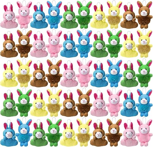 Miniatura 7 de Deekin Paquete de 100 mini animales de peluche a granel, juguetes de animales de peluche pequeños, juego de llaveros de animales de peluche, premios