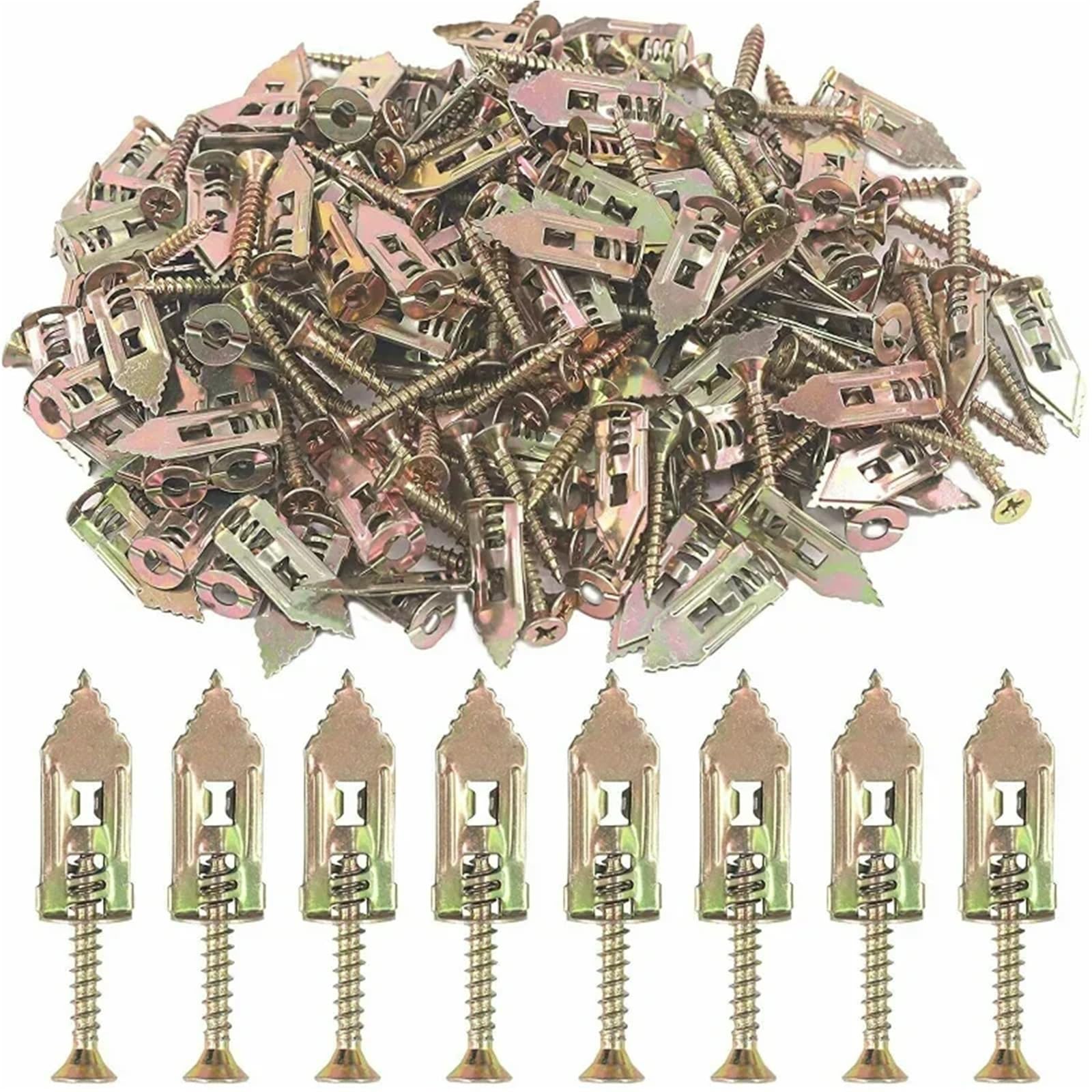 Yangshe 200Pcs Self-Drilling Drywall Anchors With Screws, 66Lbs Heavy Duty Wall Fixing Plugs