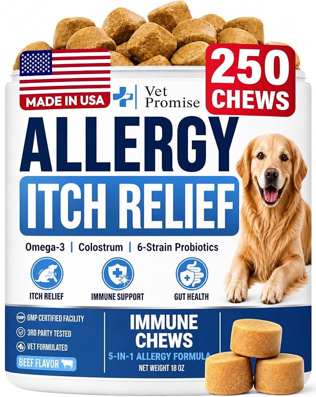 Suplemento para Cães em Mastigáveis Macios com Ômega 3, Probióticos e Colostro Vet Promise – 250 unidades