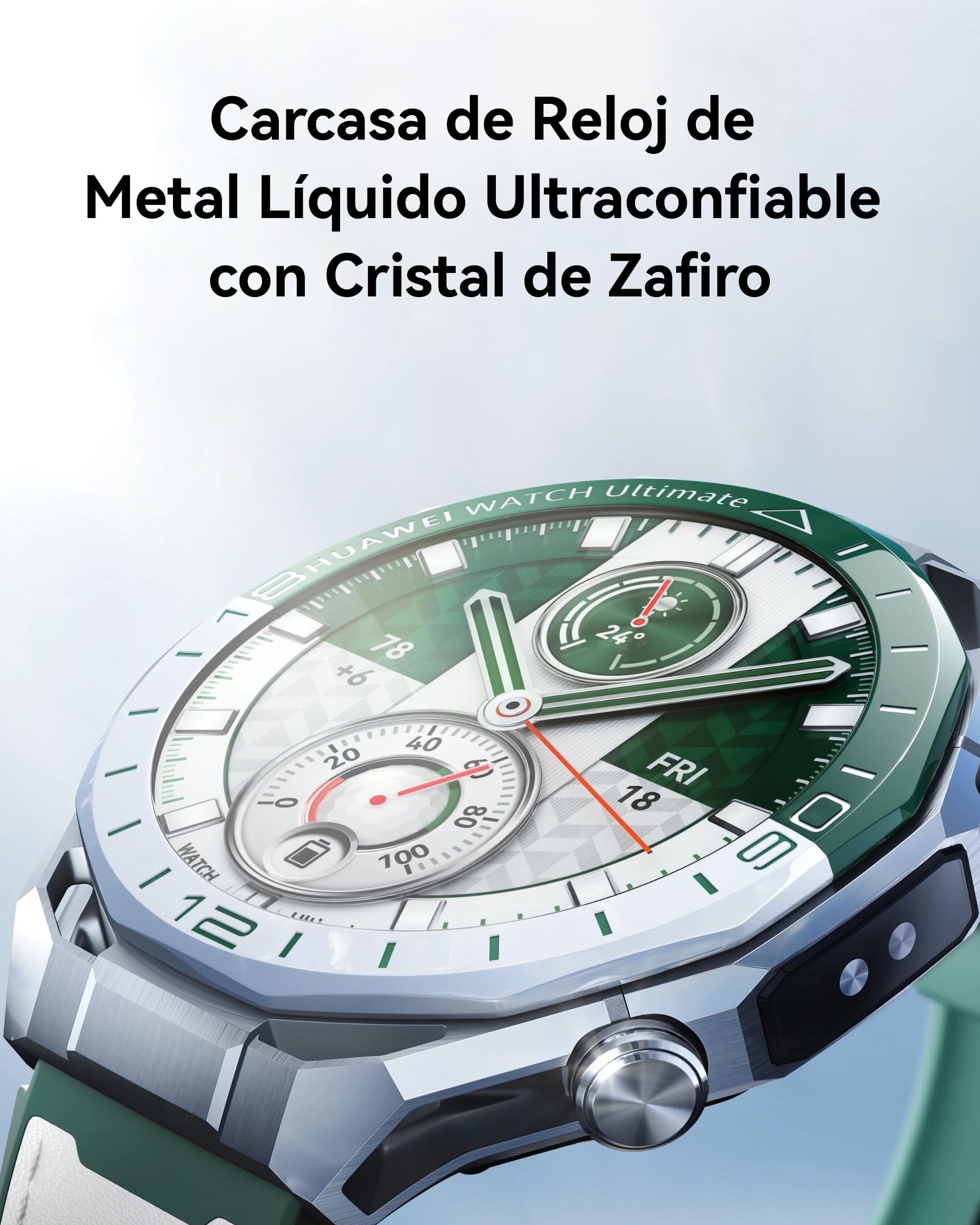 HUAWEI Watch Ultimate 2 Smartwatch, Prestaciones de Golf Profesional, Buceo de 150 Metros, Comunicación Subacuática Basada en Sonar, Tecnología Multi Sensor X-Tap, Llamadas eSIM sin Teléfono, Verde
