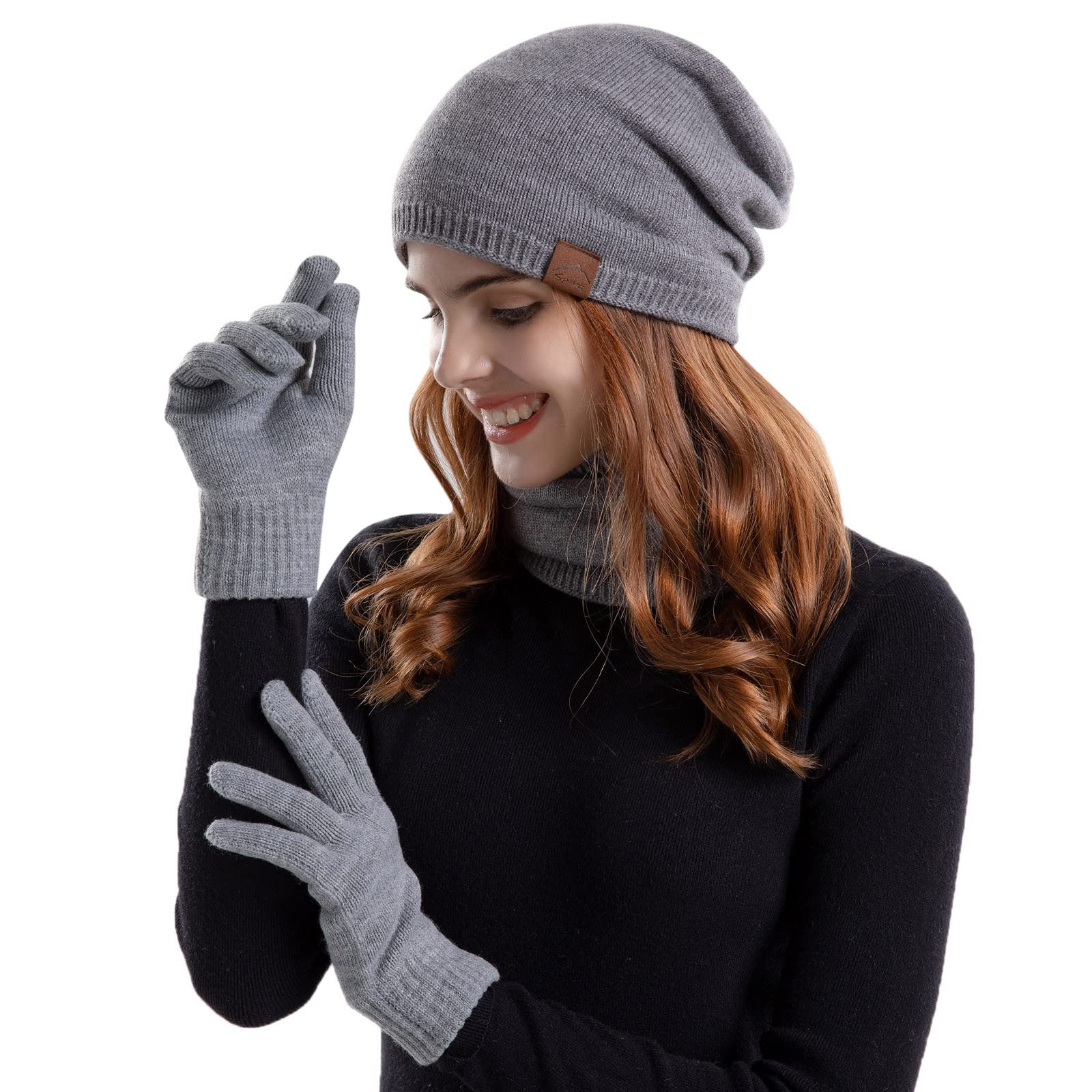 Ensemble Bonnet Écharpe Et Gants Tactiles Hiver - Cache-Cou Polaire Chaud Pour Hommes Et Femmes