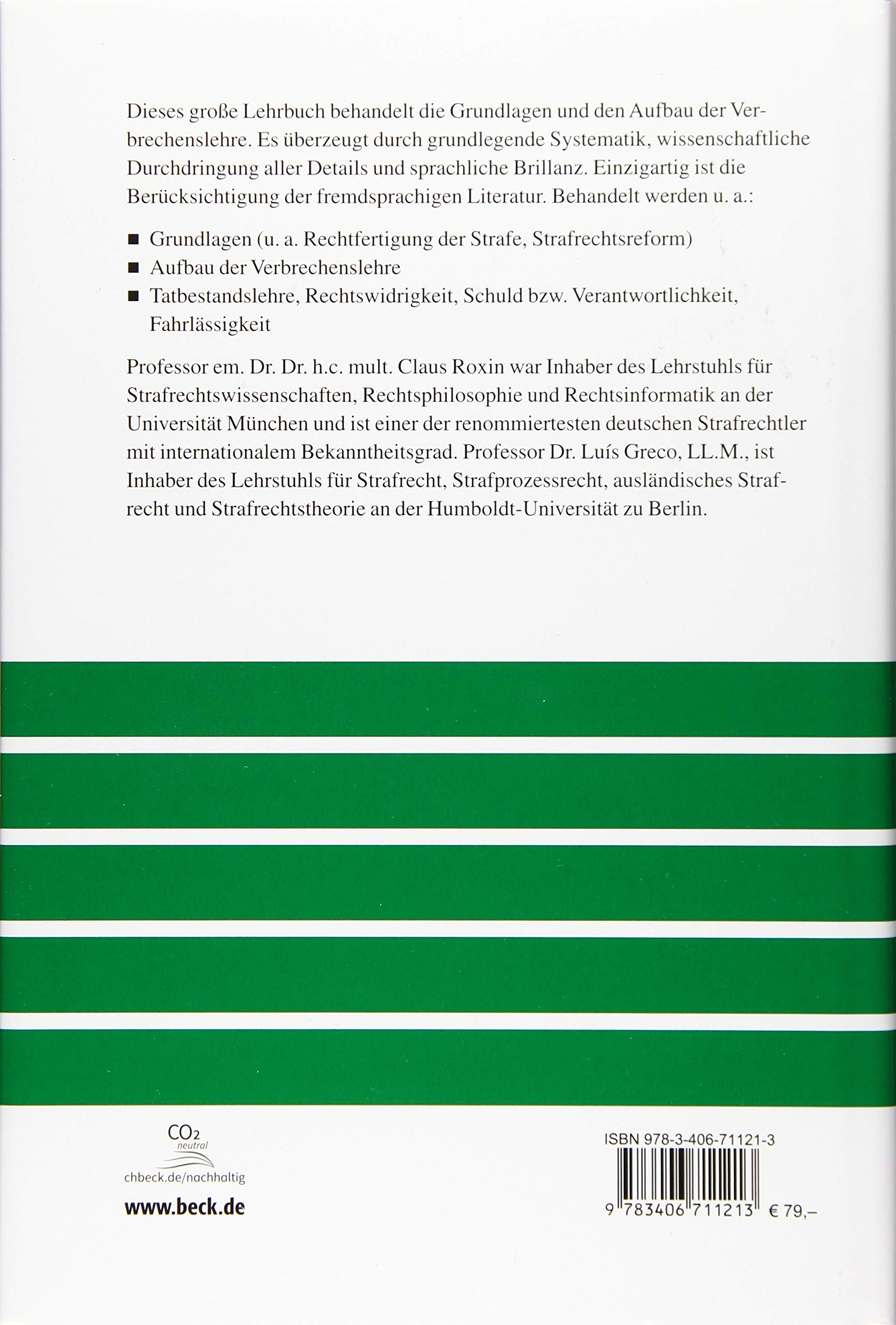 Strafrecht Allgemeiner Teil Bd. 1: Grundlagen. Der Aufbau der Verbrechenslehre