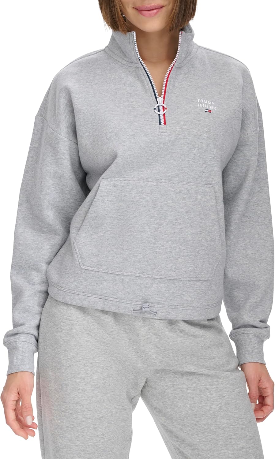 Tommy Hilfiger womens Quarter Zip Fleece Pullover Sweatshirt - Image 2