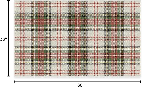 Miniatura 3 de RUGGABLE Alfombra lavable de invierno a cuadros, perfecta para sala de estar, dormitorio, cocina, apta para mascotas y niños, resistente a las