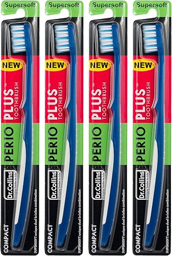 Miniatura 5 de Dr. Collins Perio Plus - Cepillo de dientes compacto, (los colores varían) (paquete de 12)