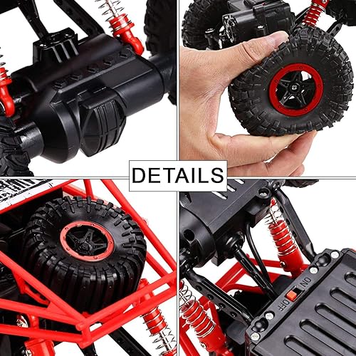 Miniatura 3 de SZJJX Camión monstruo de 2.4Ghz 4WD todo terreno RC Rock Crawler con 2 baterías, auto a control remoto para niños y niños, azul