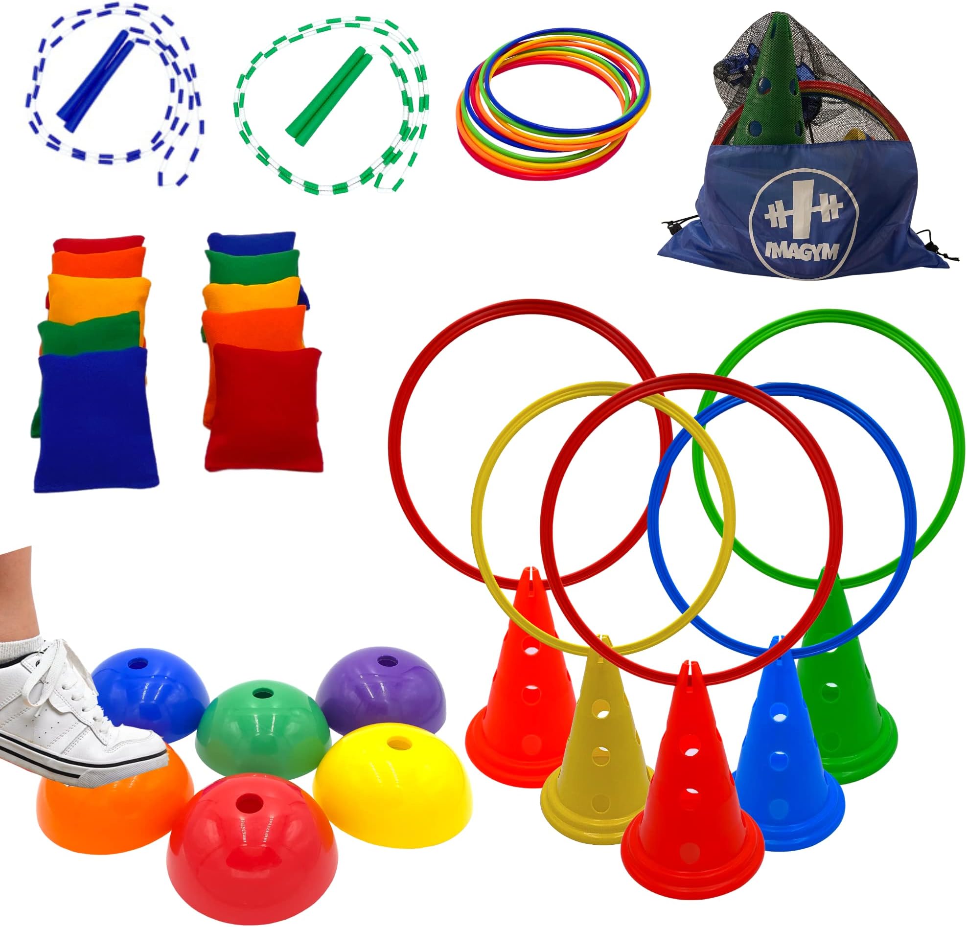 Obstacle Course for Kids Stepping Stones for Kids Ninja Warrior Coordination Indoor Bean Bags for Kids Balance Beam Outdoor Games for Kids Ages 8-12 Carnival Games Recess Playground Toys