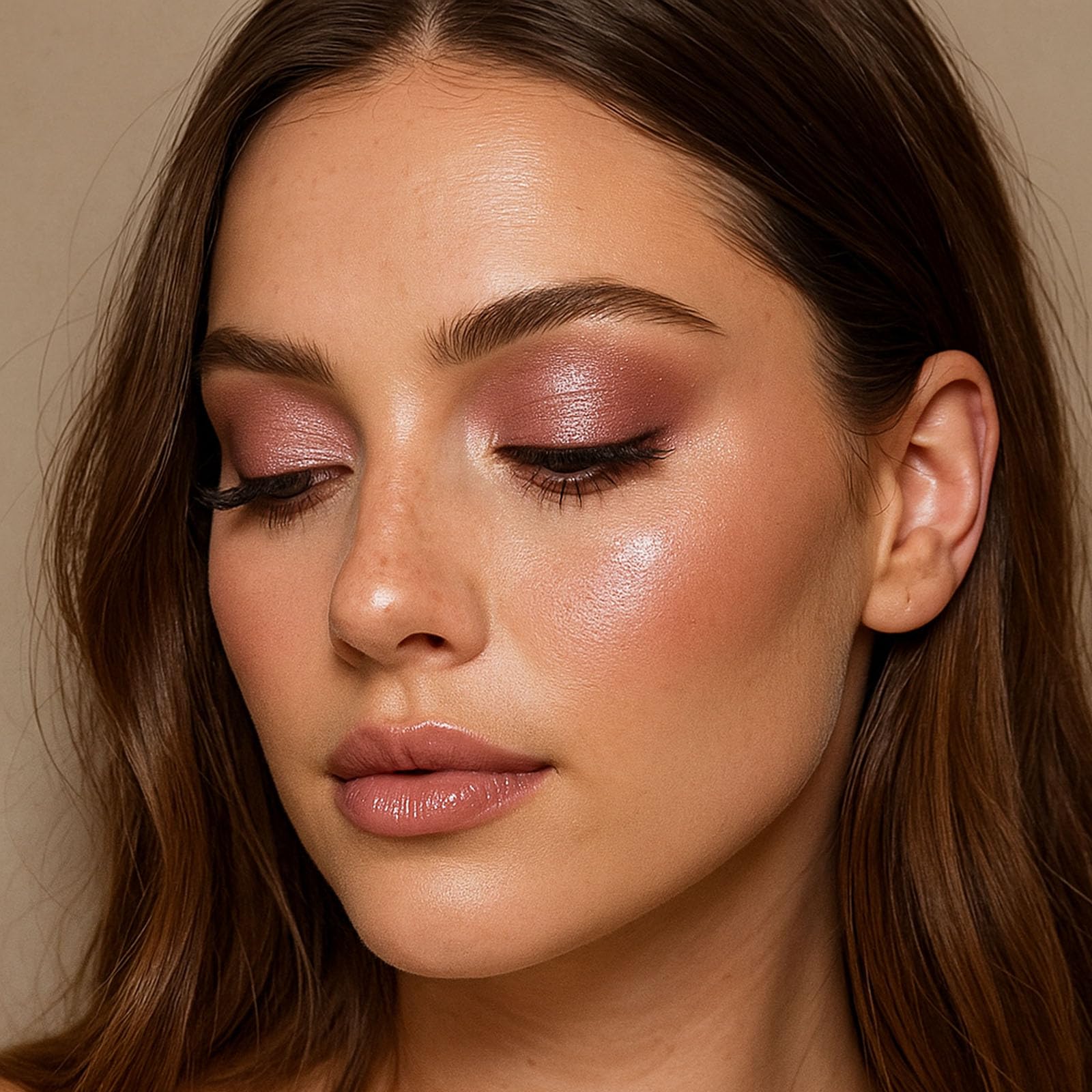 9-Color Nude Pink Eyeshadow Palette with Shimmer & Matte Finishes, Highly Pigmented Waterproof Formula - Image 4
