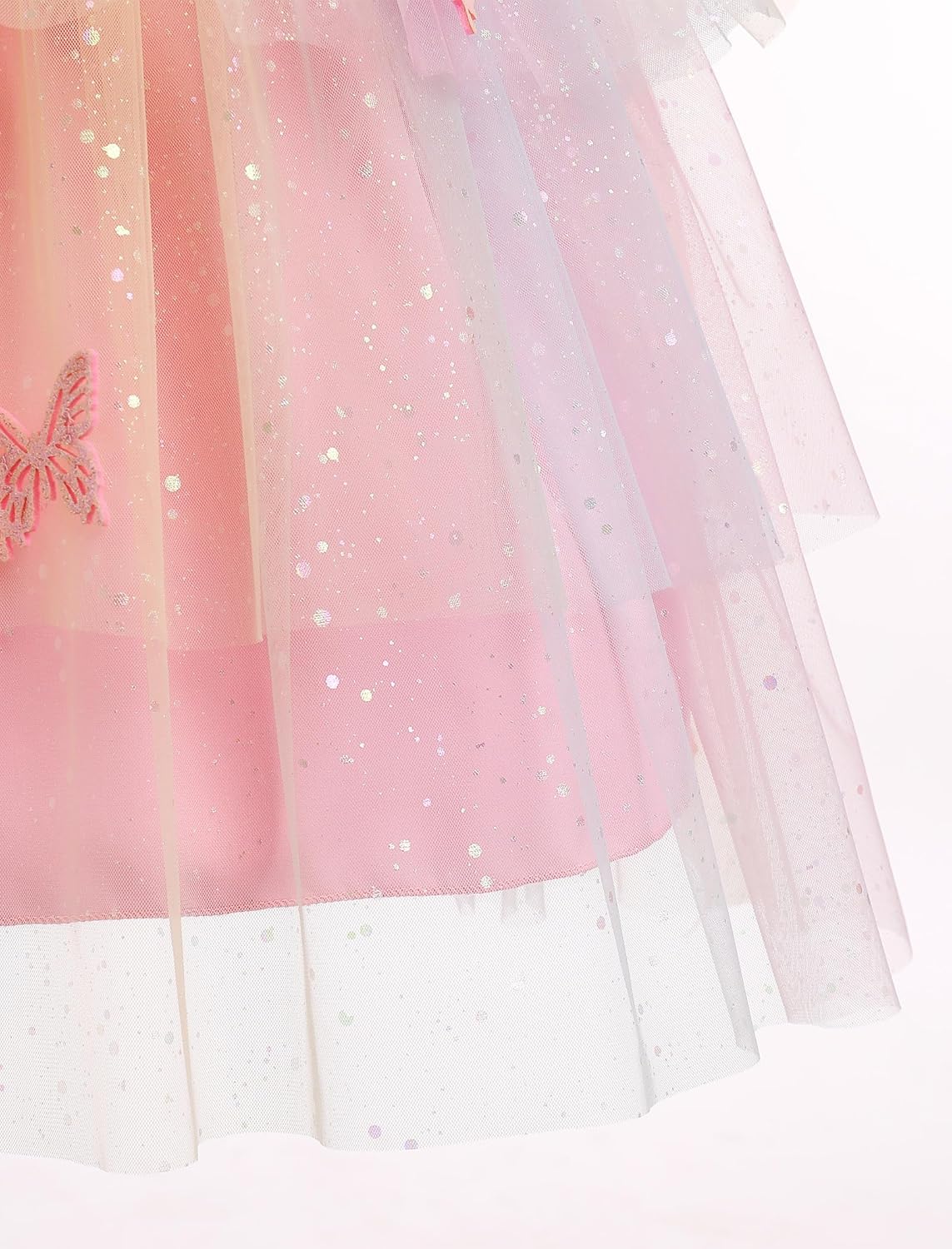 IDOPIP Toddler Baby Girl Sequin Butterfly Tutu Dress Summer Sleeveless Smocked Backless Princess Birthday Party Tulle Dresses - Image 6