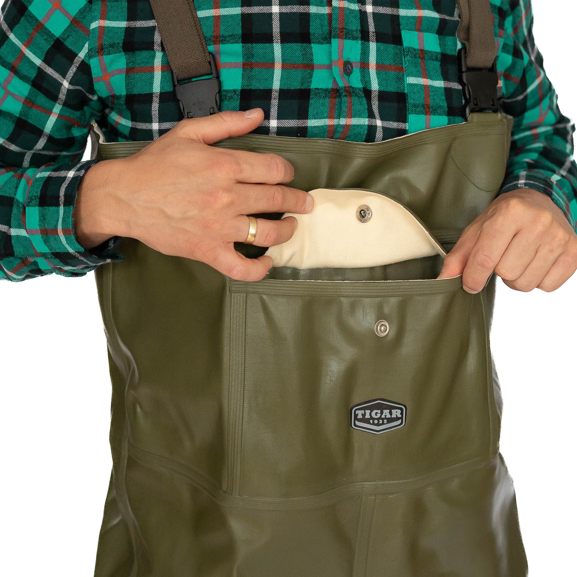 TIGAR Gummiwathose, zertifiziert, für Jäger, Angler, Fischer, sehr langlebig und solide