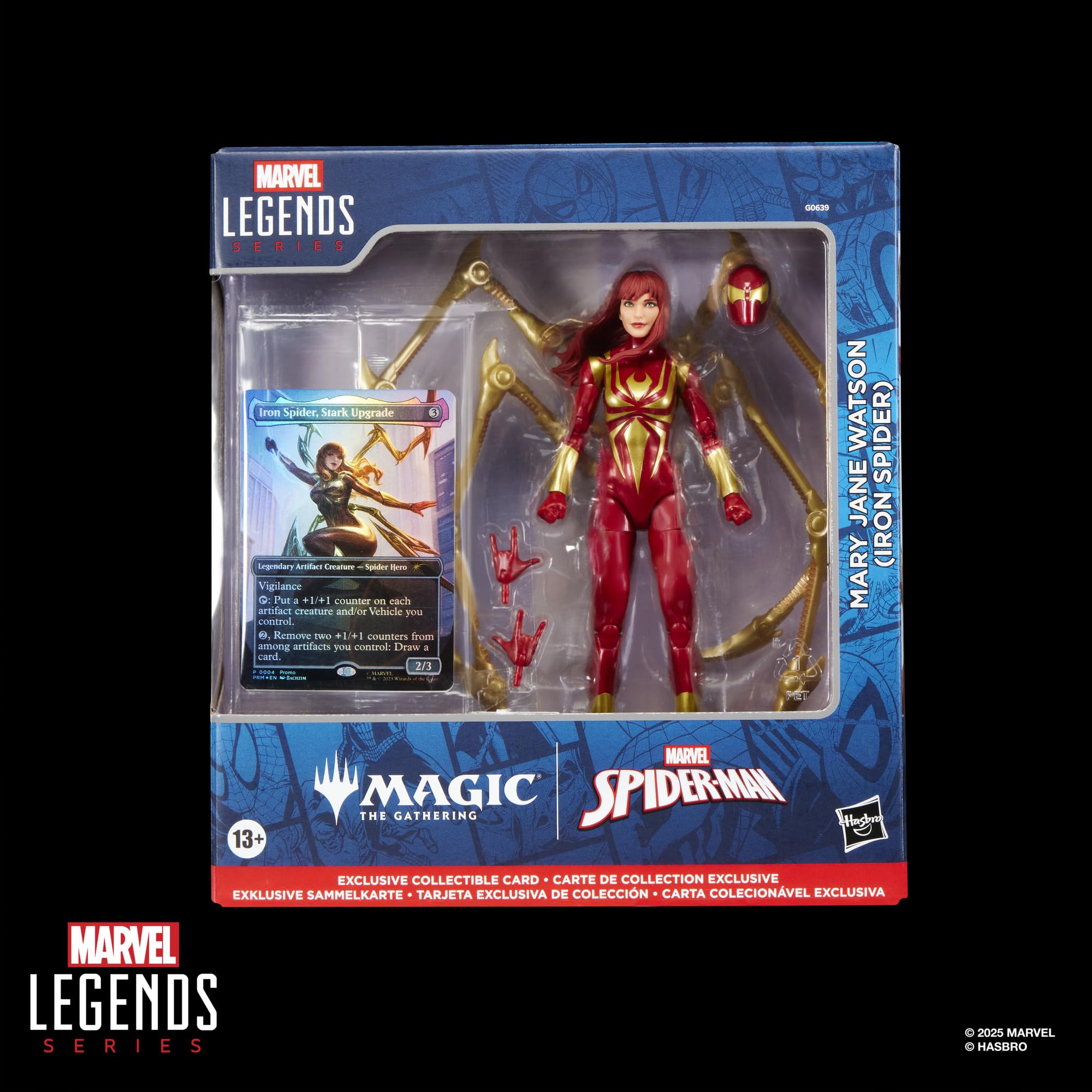 Spider-Man Marvel Legends Series Magic: The Gathering Mary Jane Watson (Iron Spider), figurka 15 cm i ekskluzywna foliowa kolekcjonerska karta do gry karcianej | Iron Spider, 6-calowy, Spider-Man, ekskluzywna foliowa karta kolekcjonerska do gry karcianej