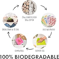 Vista 8 de SUPERSCANDI - 5 paños de cocina suecos - 100% biodegradables y compostables Toallas de papel reutilizables lavables, seguras para alimentos y sin
