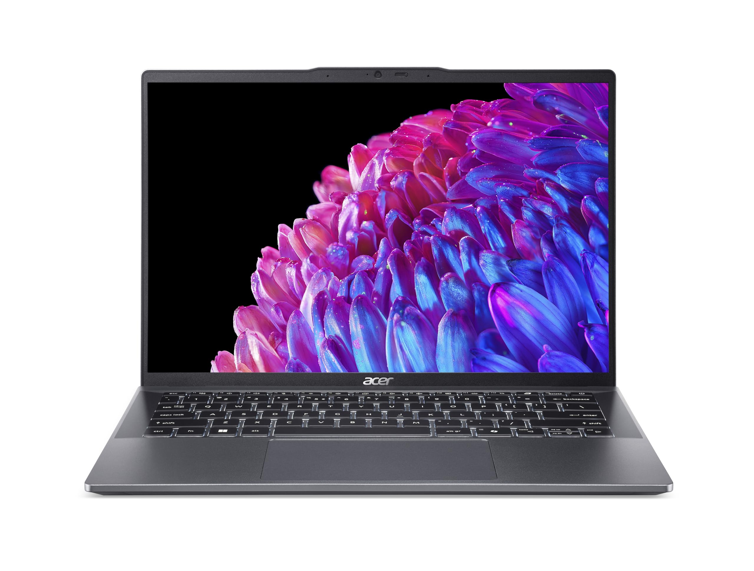 acer Swift Go 14 OLED (SFG14-63-R81N) Ultrathin/laptop, wyświetlacz 14" WQ2.8K OLED, AMD Ryzen 7 8845HS, 32 GB RAM, 1 TB SSD, grafika AMD Radeon, Windows 11, klawiatura QWERTZ, kolor szary