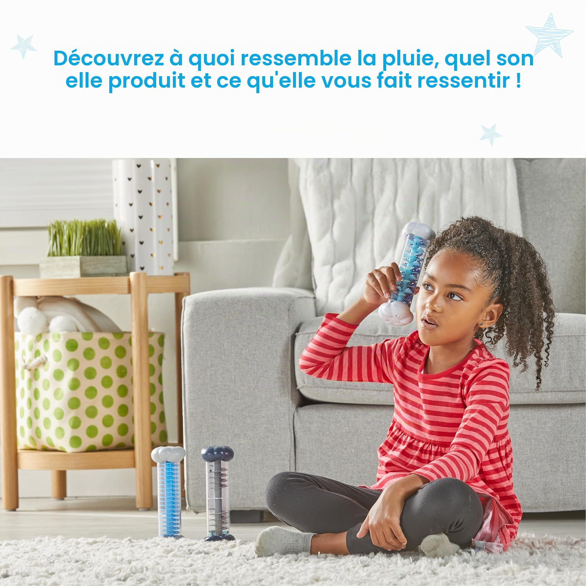 Learning Resources Tubes sensoriels Les Sons de la météo, Jouets Mixtes, 3 Sons, dès 3 Ans