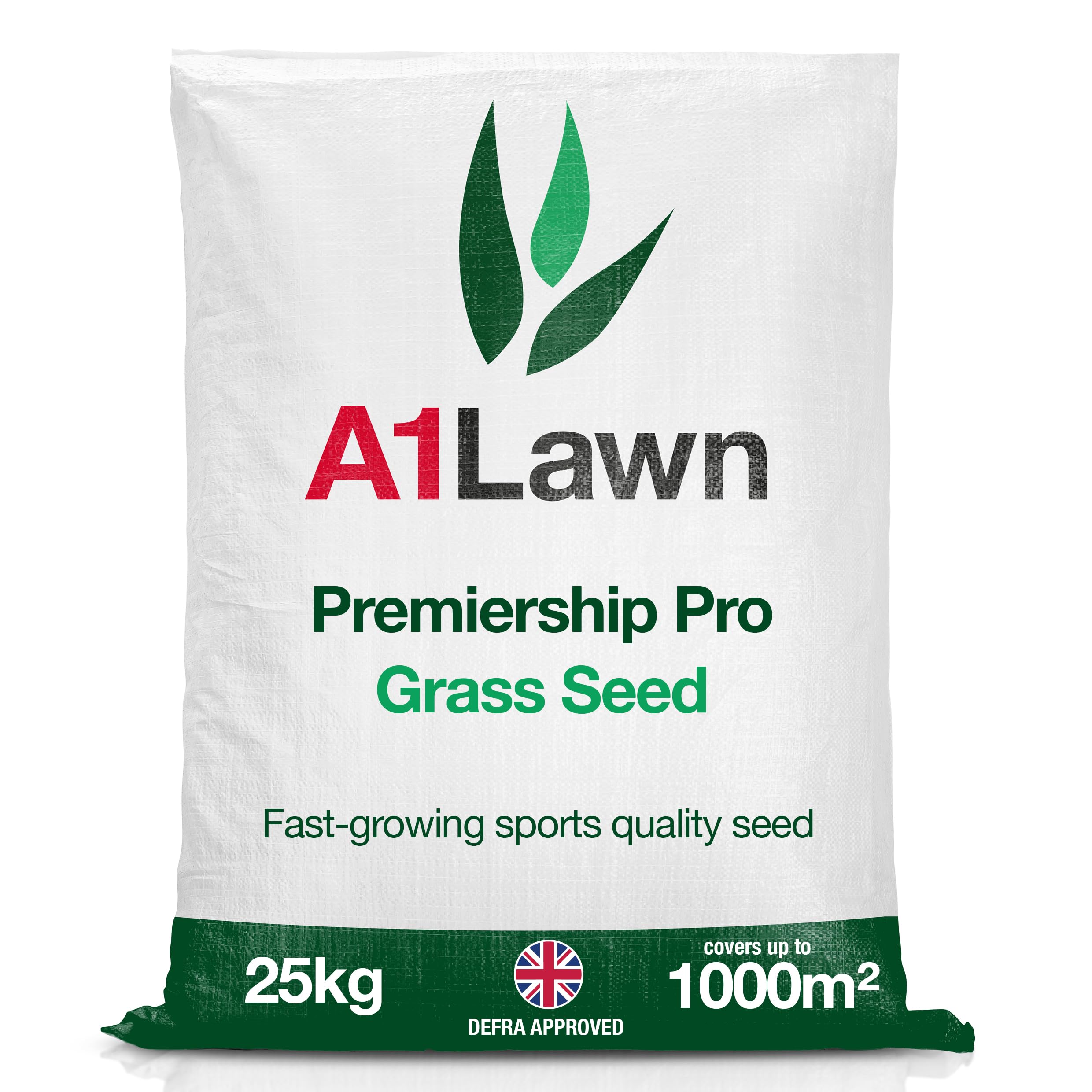 A1 Lawn, Hard Wearing Sports Grass Seed - Fast Growing, Pet & Child Friendly, DEFRA Certified Lawn Seed Mix for Patch Repair, Overseeding & New Lawns, 25kg