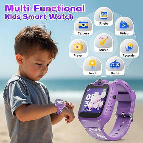 Miniatura 2 de Contixo Reloj inteligente para niños con 14 juegos educativos pantalla táctil HD cámara grabación de video y audio reproductor de música MP3 para
