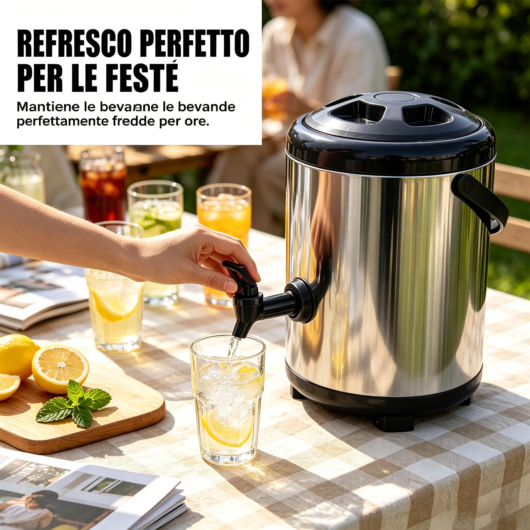 Distributore Di Bevande In Acciaio Inossidabile, Secchio Isolato 8L Per Bevande Calde E Fredde Con Rubinetto Per Tè Al Latte