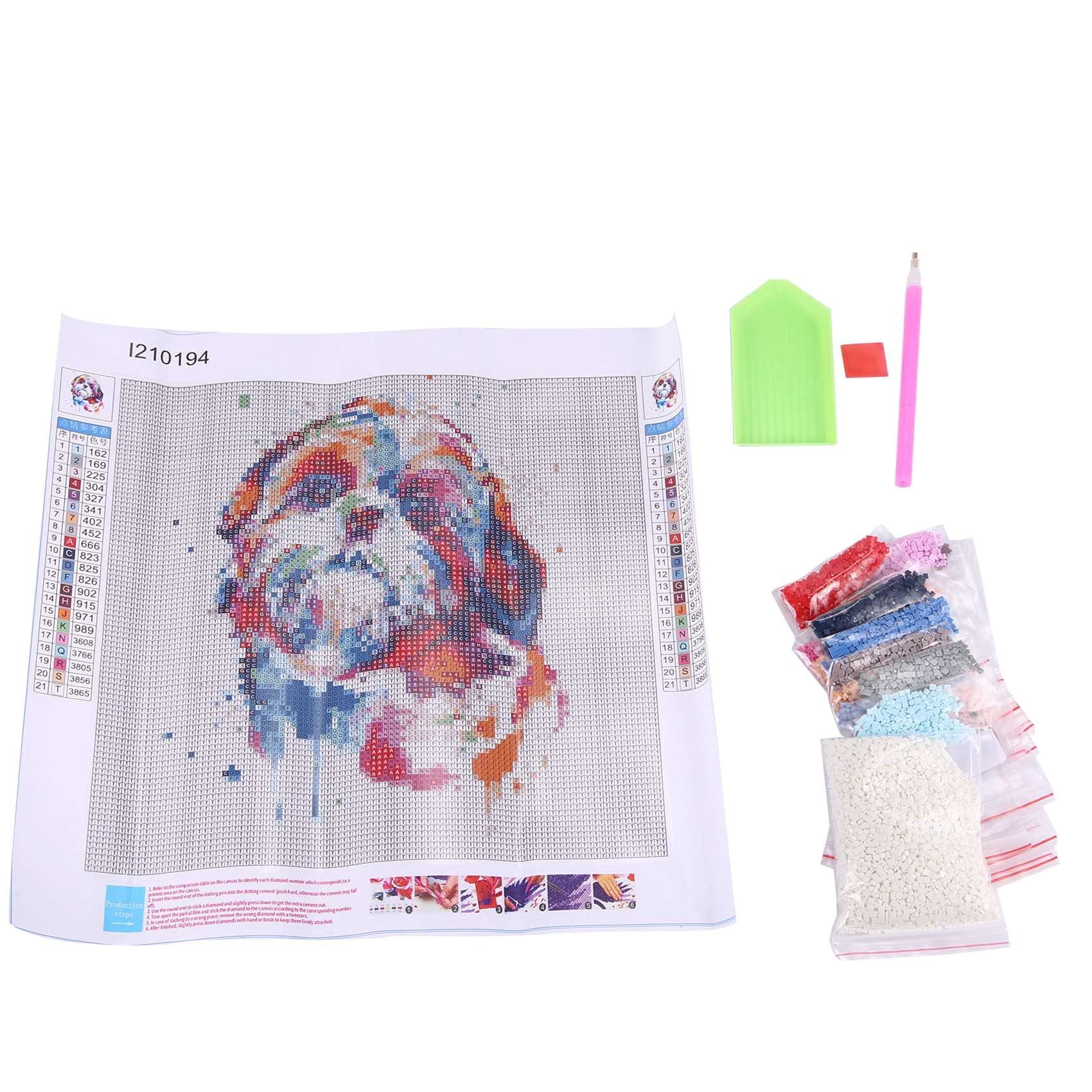 CTRLZS "Shih Tzu Dog Watercolor Diy 5D Embroidery Rhinestones 3D Photo Stickers