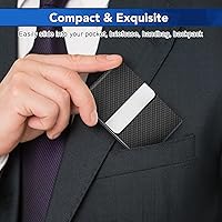 Vista 2 de Tarjetero para Tarjetas de Presentación de Lujo de Cuero PU y Estuche para Múltiples Tarjetas, Tarjetero para Tarjetas de Presentación de Negocios