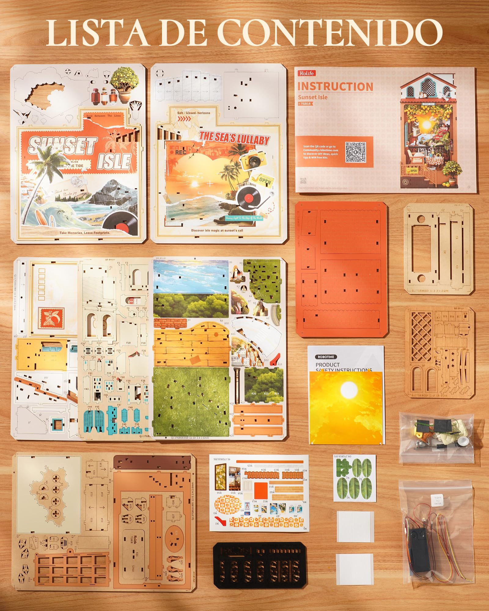 Rolife Book Nook Kit Casas Miniaturas para Montar Isla del Ocaso Puzzle Madera 3D Adultos con Luces Decoracion Hogar Libro Maquetas para Construir Adultos Regalo para Madre Niños