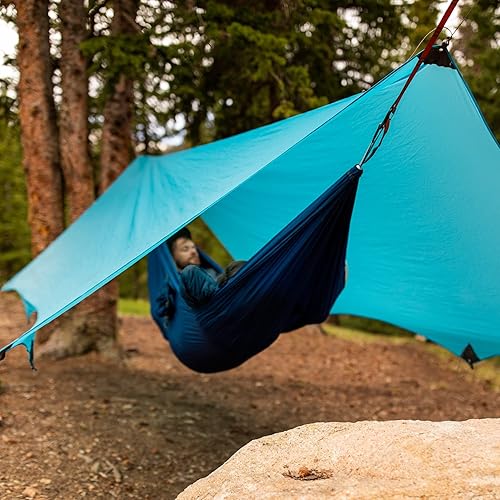 Miniatura 7 de KAMMOK Kuhli Ultraligero  Refugio versátil para clima (impermeable, duradero, portátil, lona de campamento, lona hamaca, cubierta de lluvia), verde