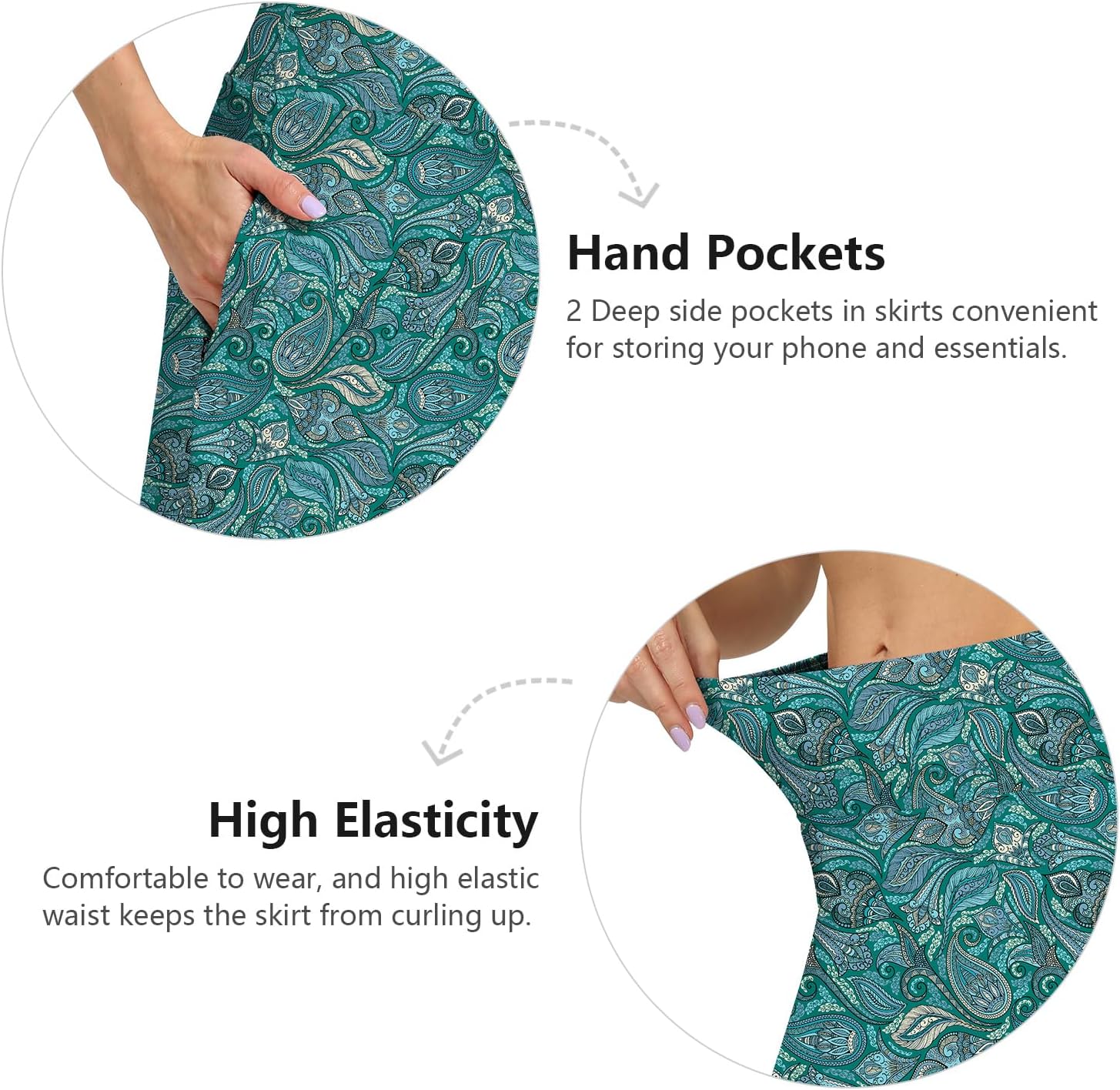 Womens Skorts Modest Knee Length Skirts Athletic Midi Active Running Skirt - Image 6