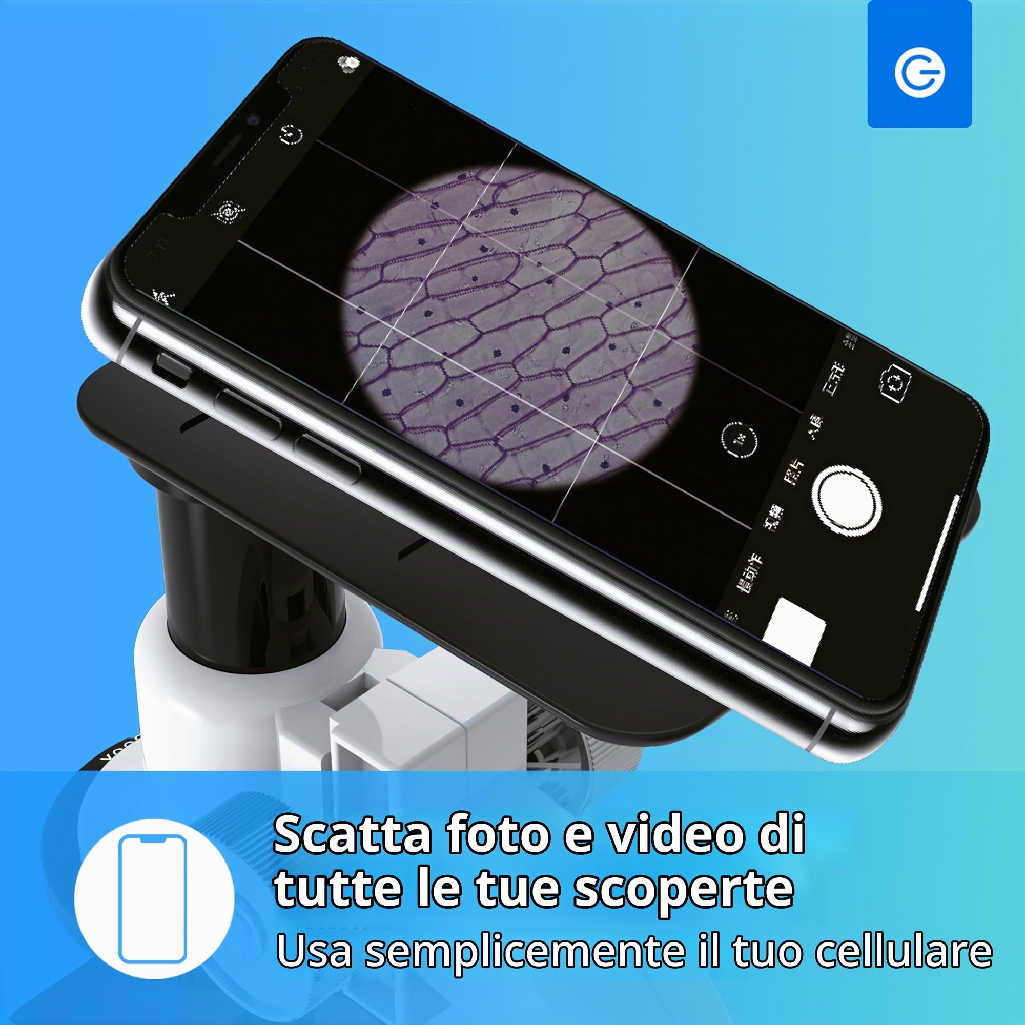Silvergear® Microscopio Bambino | Imposta Debuttanti | Gioco Educativo | Grossissement di 200x, 600x e 1200x | LED | Microscopio Professionale per Biologia | Inclus 29 Accessori | 14x8x22 cm | Bianco