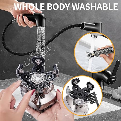 Miniatura 10 de ROZIAPRO Afeitadoras de cabeza para hombres calvos y recortadora de cabello profesional sin huecos, afeitadoras multifuncionales para calvas,