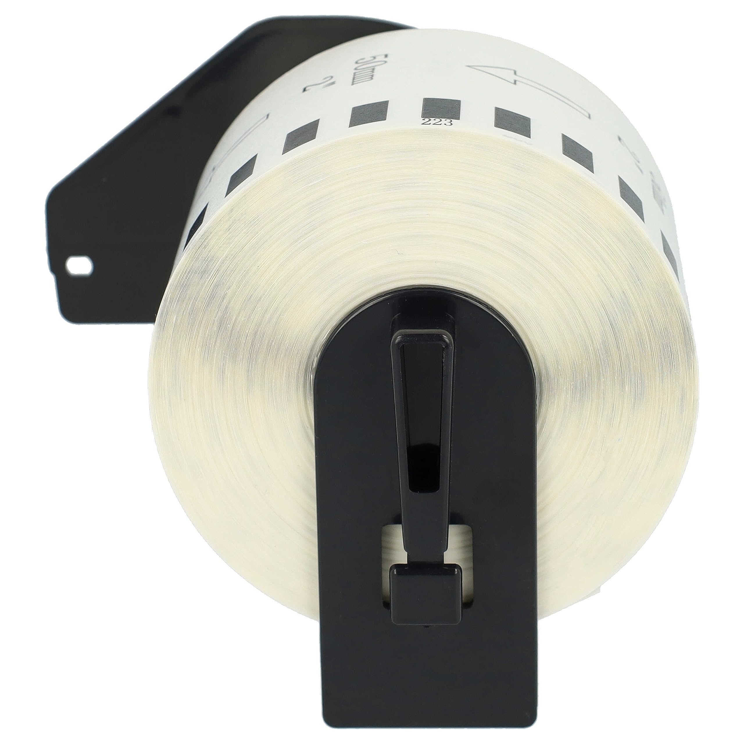 vhbw 5x Rolle mit Halter 50mm x 30,48m (1 Etikette) kompatibel mit Brother PT QL-810WC, QL-810 Series Drucker - Premium Weiß