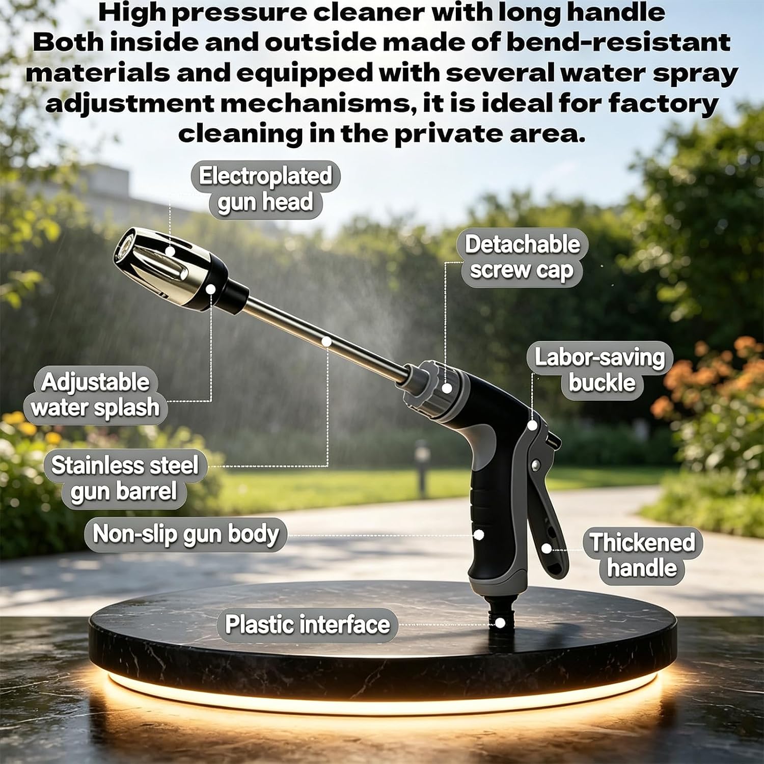 Aquoxis Pressure Washer – 2026 New Heavy Duty Garden Hose Nozzle, 15X More Powerful Than a Garden Hose, 360° Rotating Nozzle with 3 Spray Modes, for Patio, Car, Outdoor Cleaning