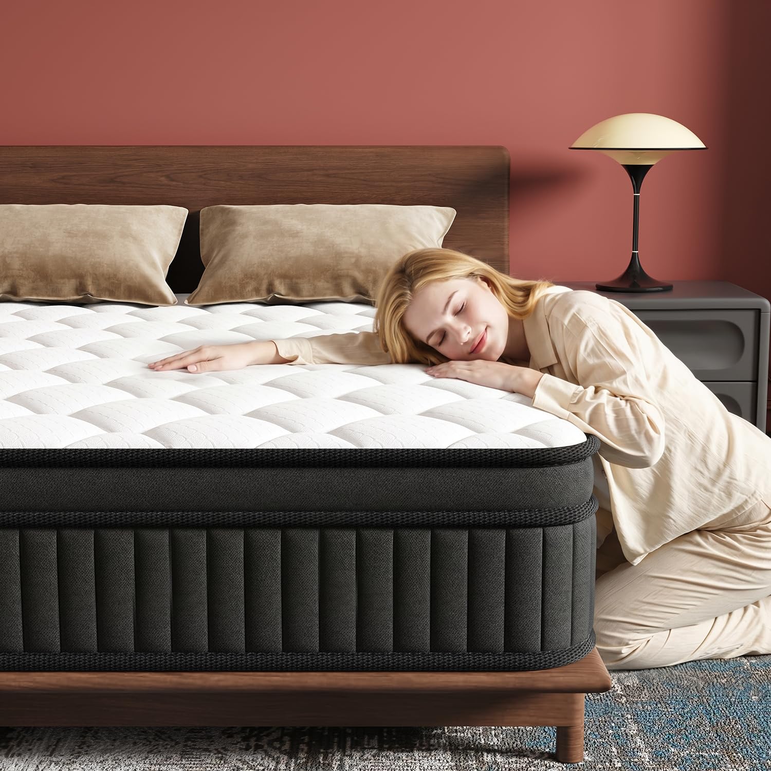 NeoDream Queen Mattress, 12 Inch Hybrid Queen Size Mattress in a Box | Memory Foam & Individual Pocket Springs，Medium Firm Feel，Motion Isolation，Pressure Relief，Edge Support，help with back pain