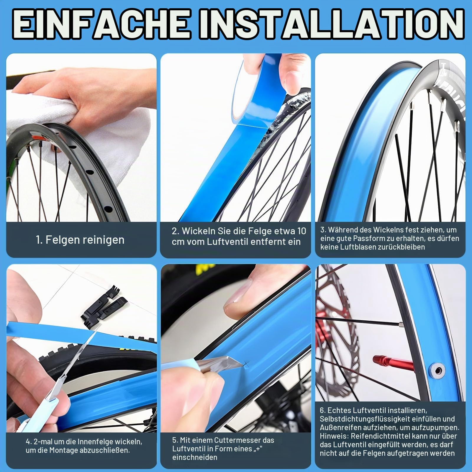 FSWWSF 10 Meter Felgenband 23mm Pannenschutzband Tubeless Felgenband Rim Tape Pannenschutzband Fahrrad Fahrradreifen Band für MTB Mountain Road Bike Sport & Freizeit