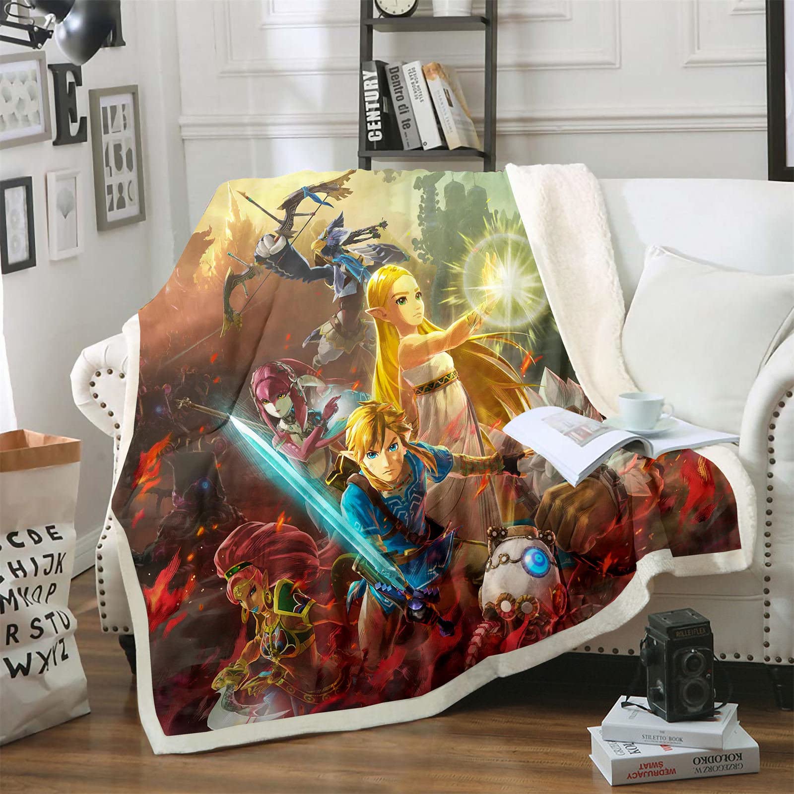 DDONVG Zelda Couverture Douillette En Polaire Douce Et Chaude - 150 X 200 Cm - Housse De Canapé Moelleuse Et En Peluche (16, 100 X 140 Cm