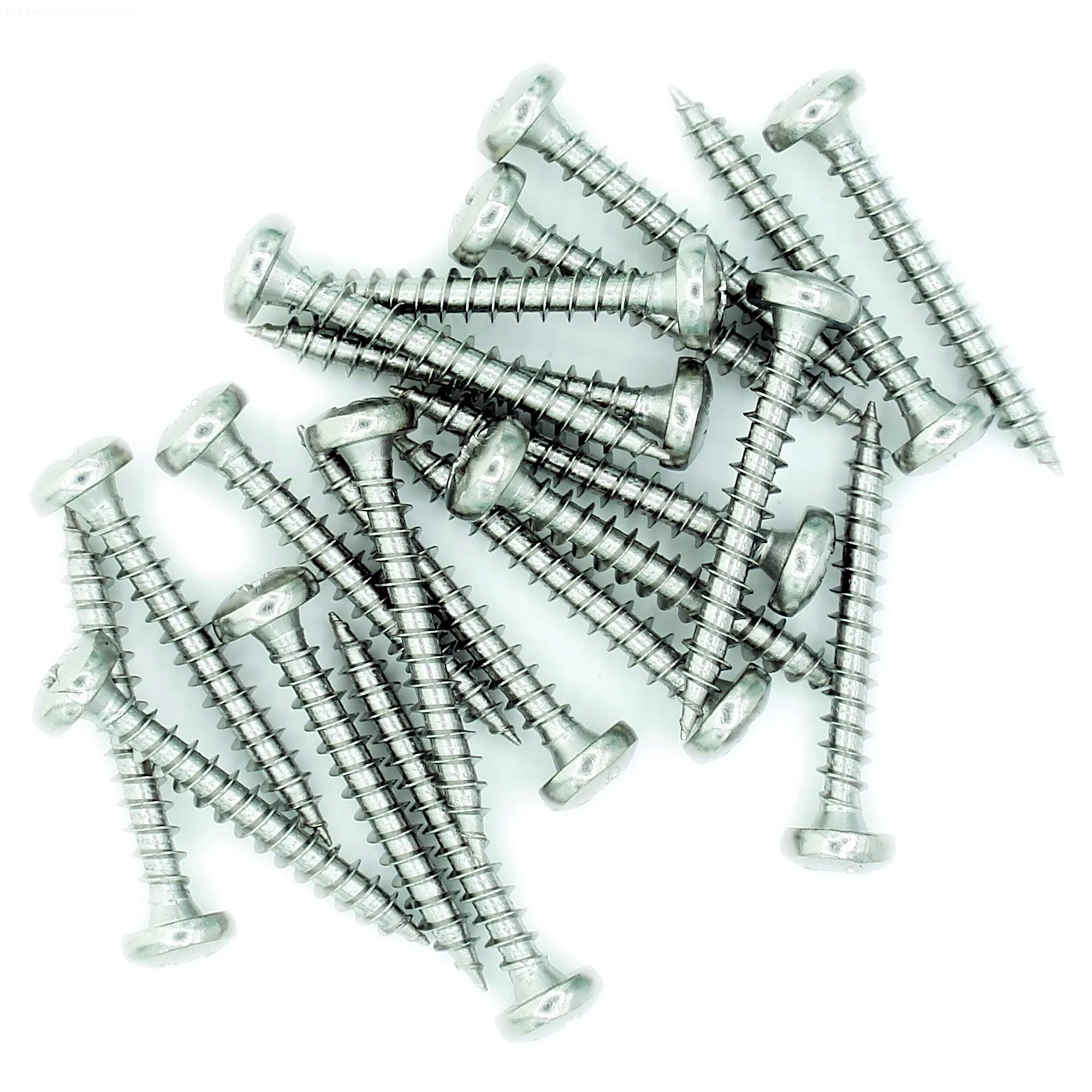 Singularity Supplies No.6 X 0.5 (4Mm X 12Mm) Pozi Pan Chipboard Screw - Stainless Steel (A2) (Pack Of 20)