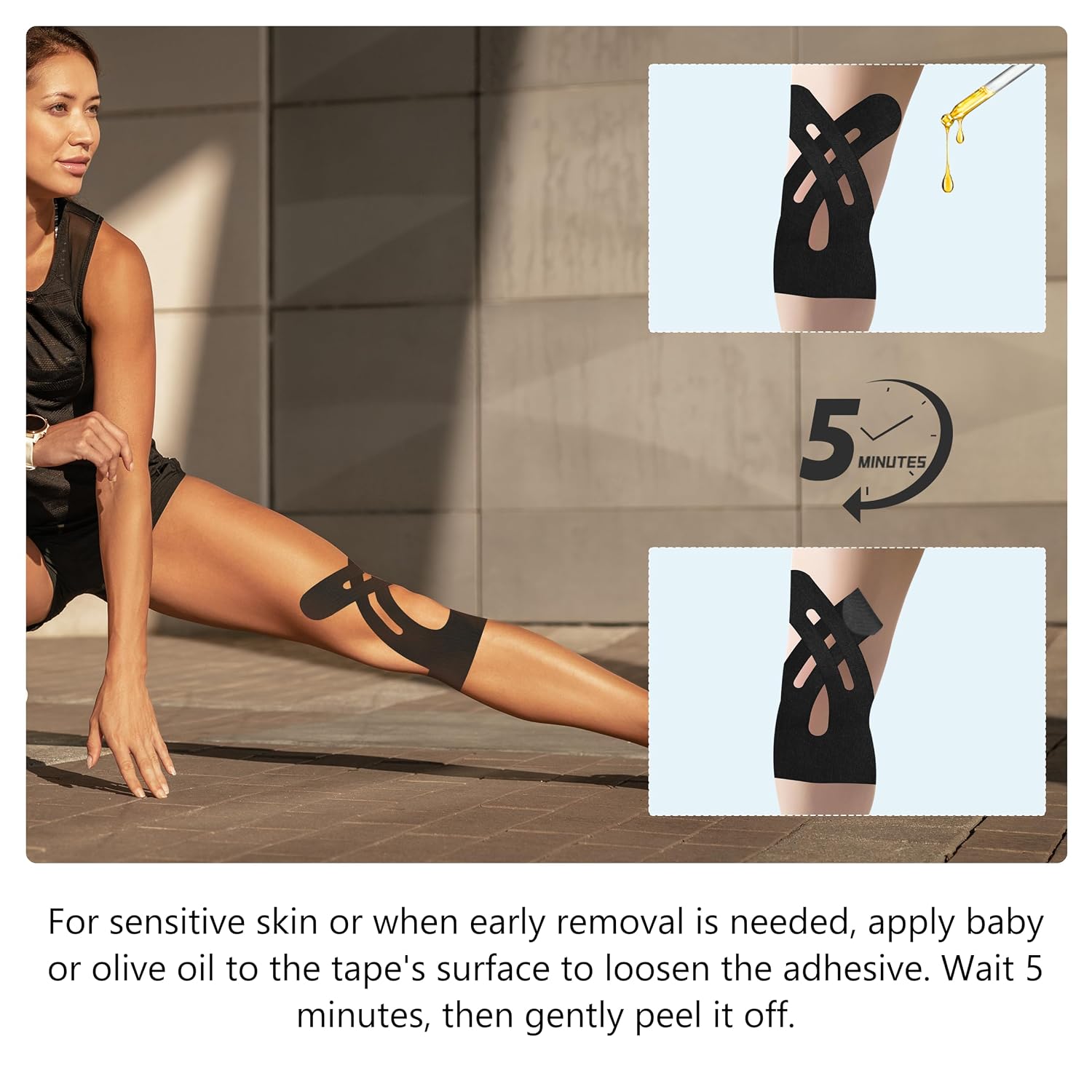 Precut Kinesiology Tape for Knees – 14 PCS Knee Tape for Pain Relief & Support, Elastic Waterproof Sports Tape, Breathable & Latex-Free, Pre Cut Athletic Tape for Workout &... 8 Precut Kinesiology Tape for Knees – 14 PCS Knee Tape for Pain Relief & Support, Elastic Waterproof Sports Tape, Breathable & Latex-Free, Pre Cut Athletic Tape for Workout &... - Image 6