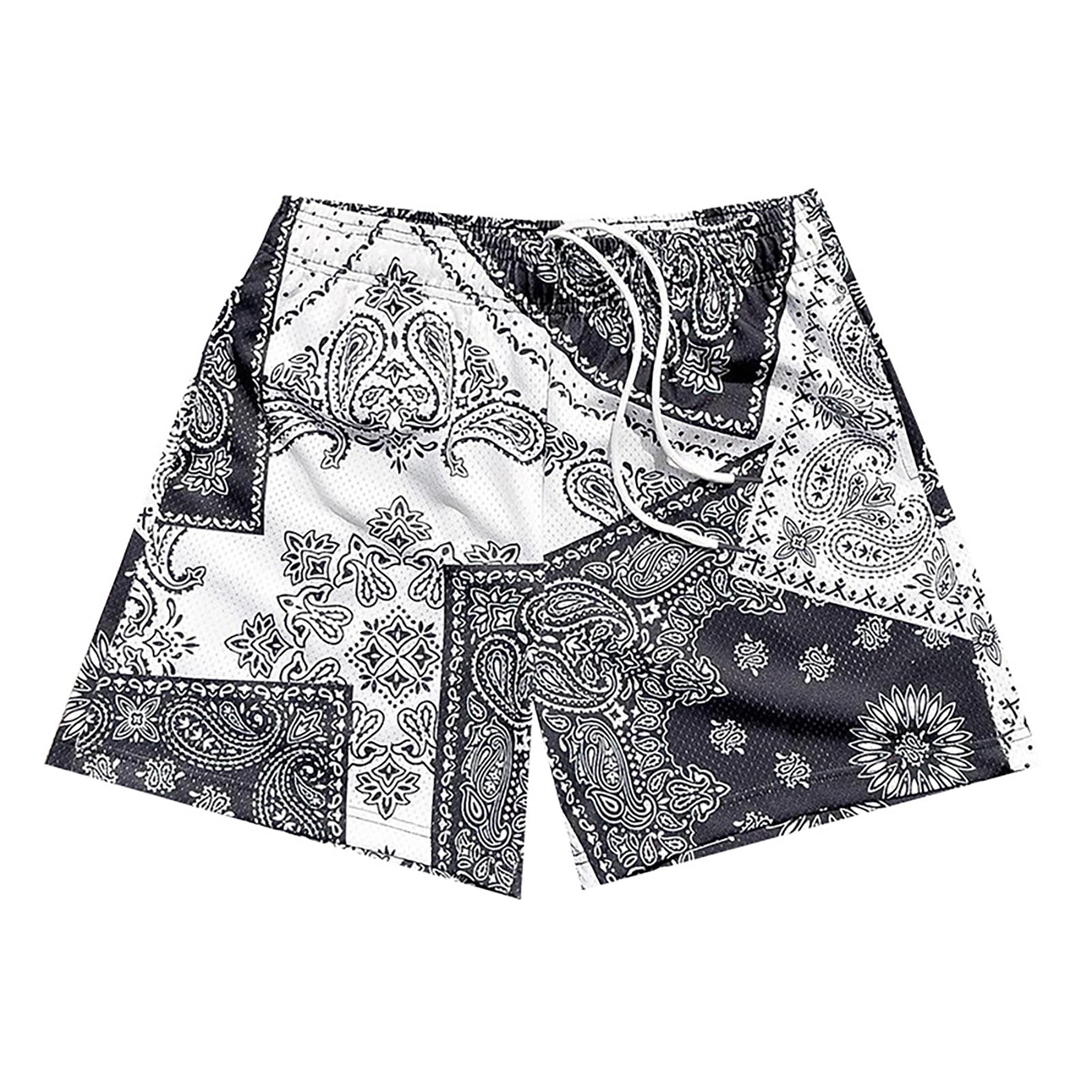 MECH-ENG Mens Paisley Shorts Drawstring Workout Boxing Running Shorts Casual Graphic Boho Bandana Shorts